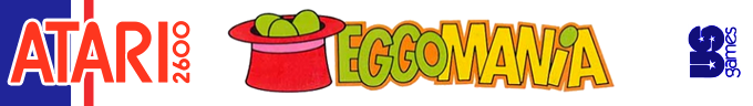 Eggomania logo for Atari 2600